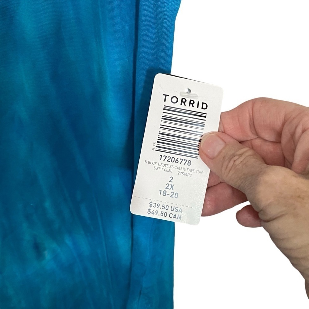 TORRID - NWT -‎ SIZE 2X / 18-20 - BLUE TIE DIED - CALLIE HAVE FUN - OFF SHOULDER - Picture 7 of 13